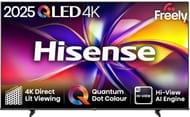 Hisense 55E78QTUK QLED AI Smart 4K TV, Disney+/YouTube/Netflix