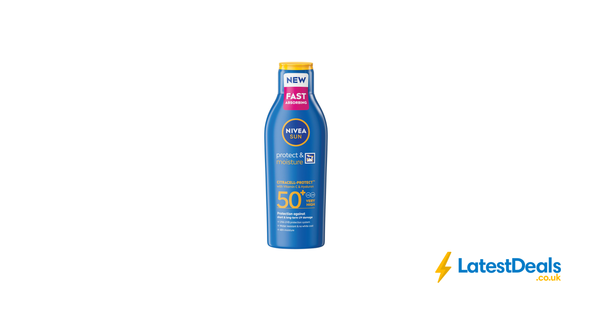 NIVEA SUN Protect & Moisture Sun Lotion SPF 50+, 200ml (£4.38/£4.14 S&S)