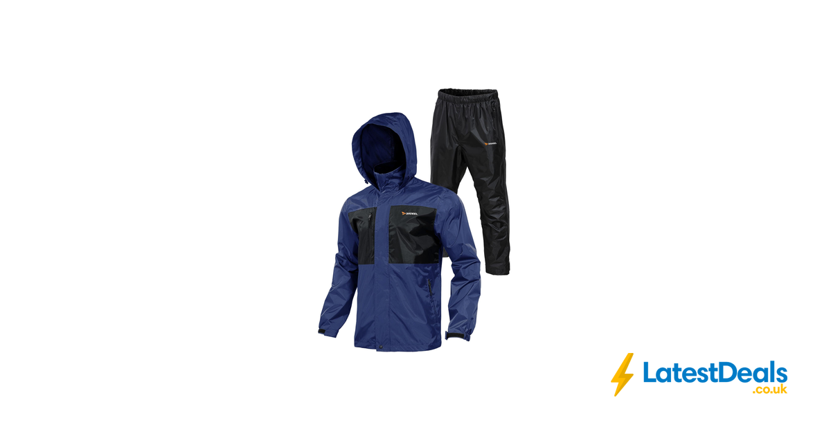 Rodeel Men's Waterproof Fishing Rain Suit Jacket & Pants, £25 at Amazon